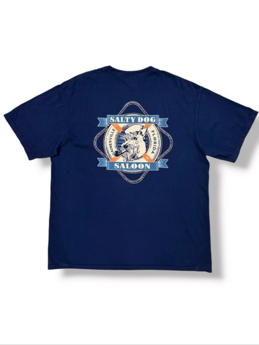 SALTY DOG SALOON Navy Comfort Colors Pocket T Size XL